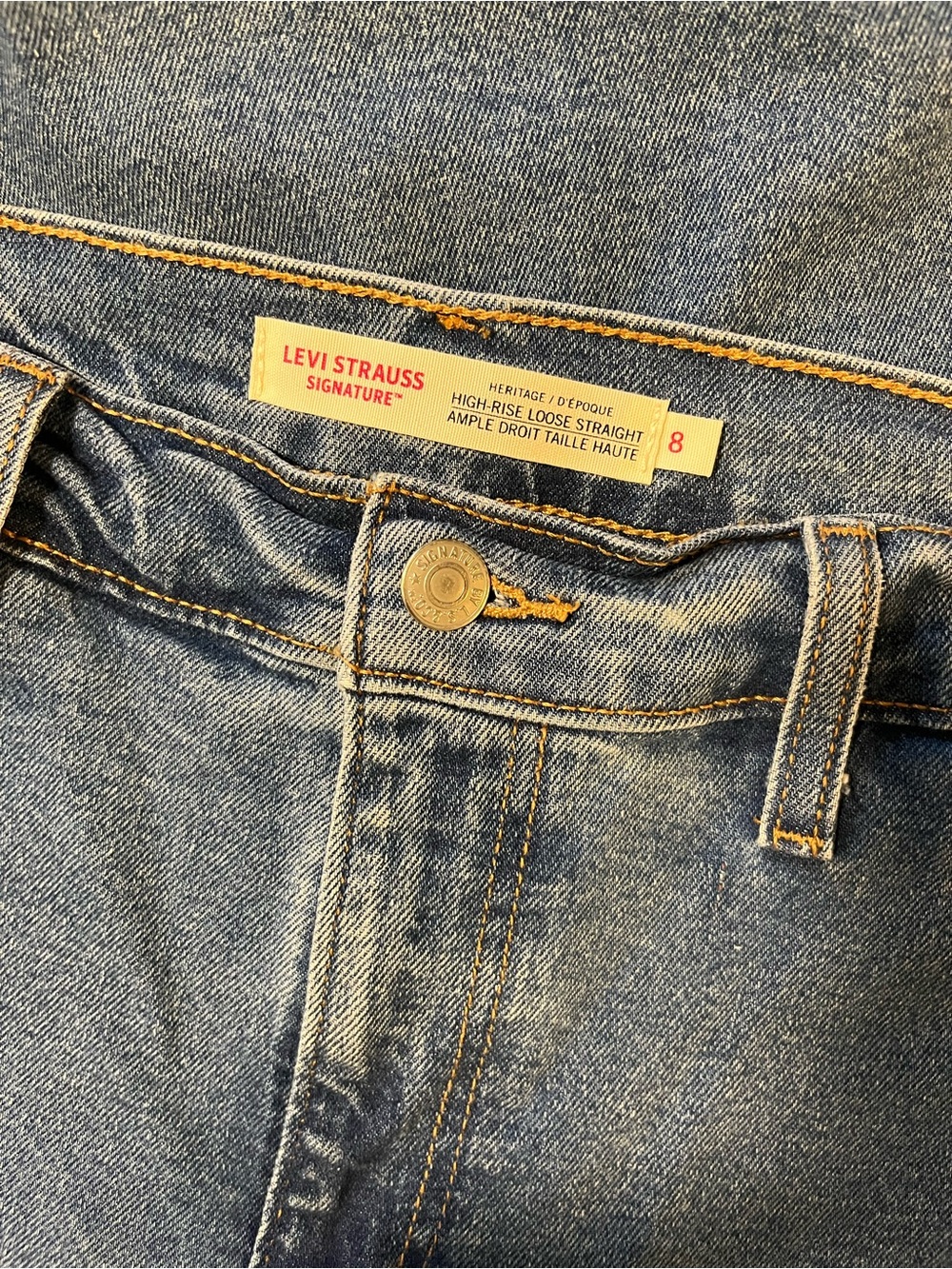 Levi’s Strauss Vintage Look High Rise Loose Straight Heritage Jeans Blue Size 8 - Picture 9 of 12
